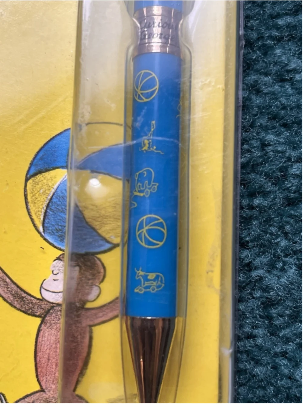 Vintage Curious George Enamel Ball Point Pen Stylus Black Ink Refillable New NIP
